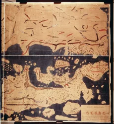 Ms. Arabe 2221、fol. 203および204、地中海、ヨーロッパ、アフリカの地図、1300年